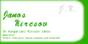 janos mircsov business card